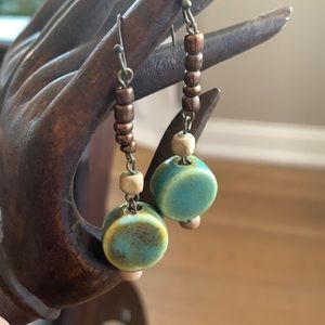 Artisan Ceramic Bead Dangle Earrings